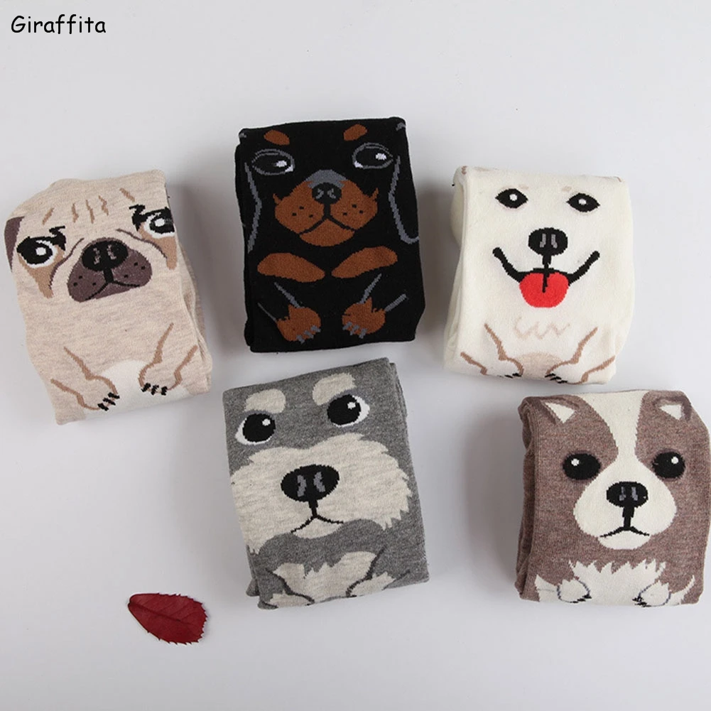 2018 конфетных цветов милые Мультяшные соксы с симпатичными собаками осень лето