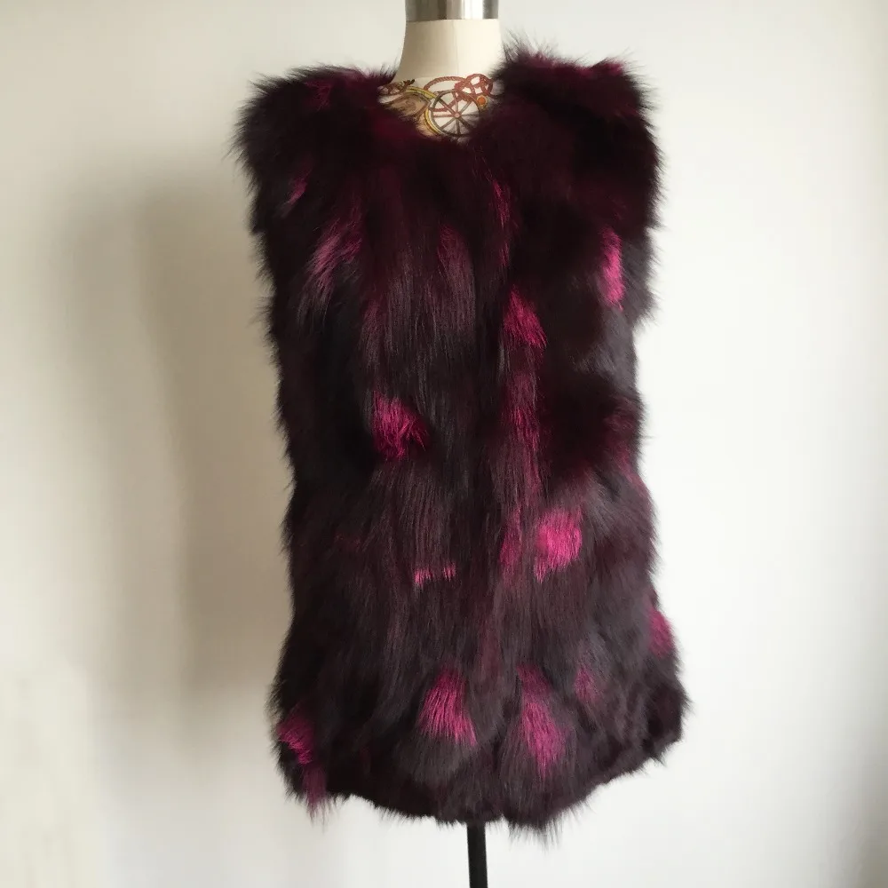 100% натуральный мех лисы Жилет на заказ большой размер специальный цвет чистый