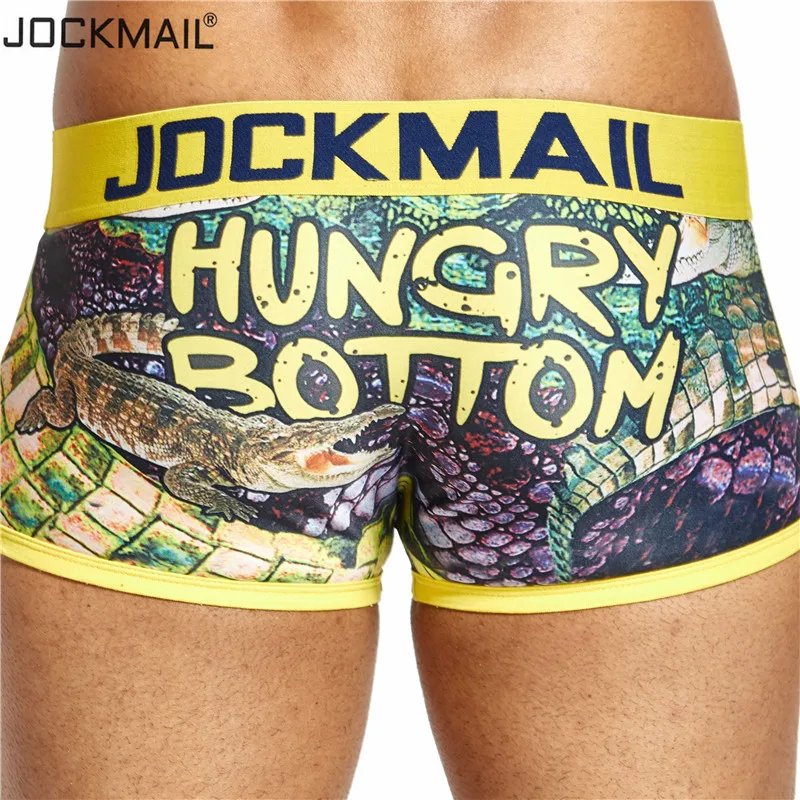 Новинка, бренд JOCKMAIL, сексуальное мужское нижнее белье, боксеры, шорты, сексуальные, игривые, с принтом, мужские трусы, трусы cuecas, боксеры для геев, нижнее белье