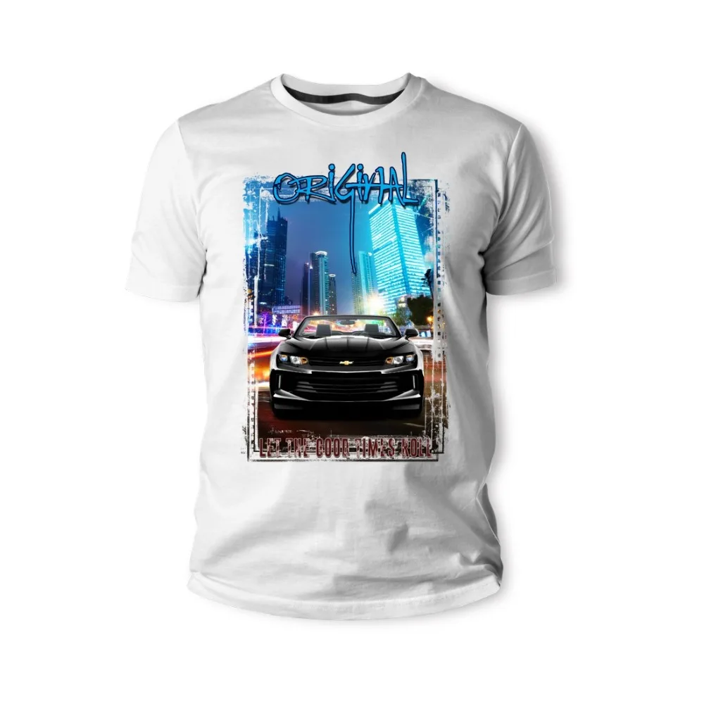 Футболка мужская с надписью Автомобиль немецкая классика Camaro 2017 черная авто лето