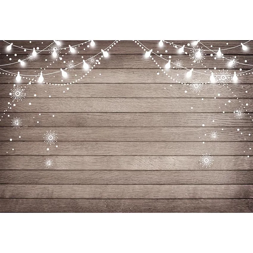 

7x5ft Grey Wood Wall Party Bulbs Strip Custom Washable No Wrinkle Photo Studio Background Backdrop Thicker Polyester Fabric