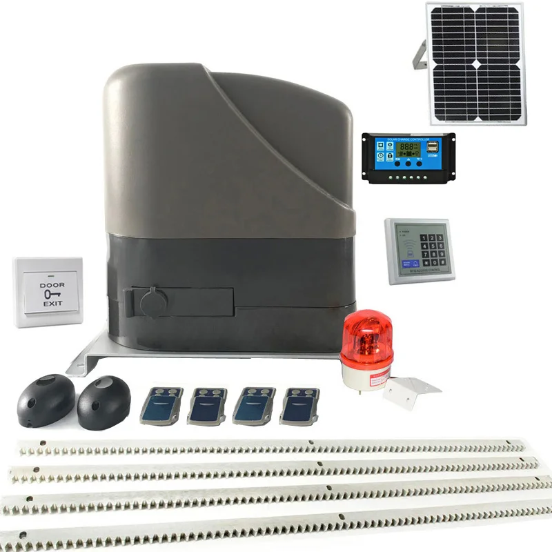 kit6 Сверхмощный 12 В постоянного тока двигатель раздвижных ворот 800KGS беспроводной контроллер комплект con солнечная панель+ контроллер+ стойки - Цвет: kit6
