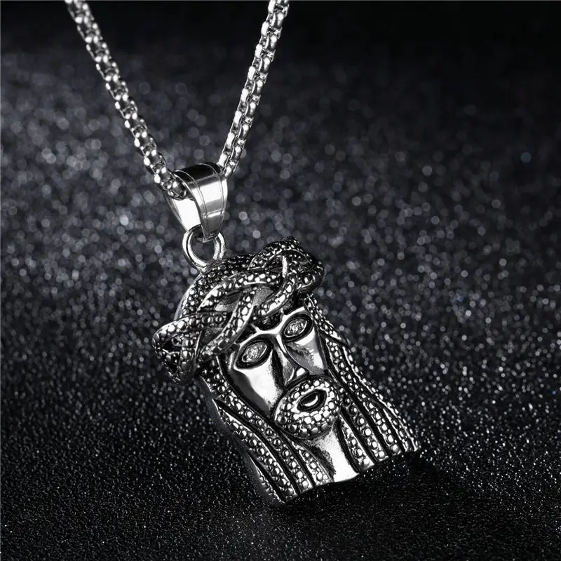 V.Ya Jesus Piece Christian Necklace Silve/золотой кулон из нержавеющей стали и цепочка для