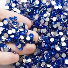 YANRUO 2058NoHF сапфировые Стразы без горячей фиксации с плоским основанием Стразы для ногтей синие Кристальные камни Клей на платье