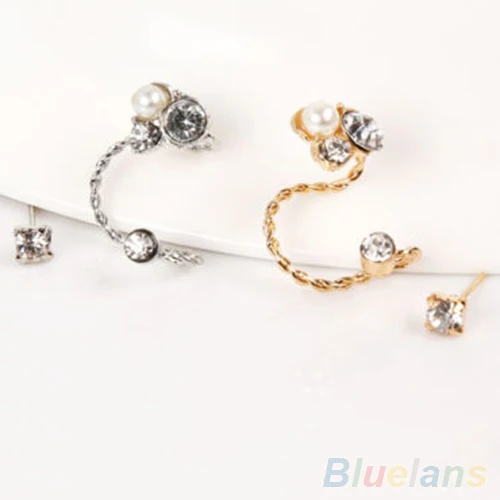 1 шт. для женщин женские элегантные жемчужные стразы ухо клип серьги Ювелирное