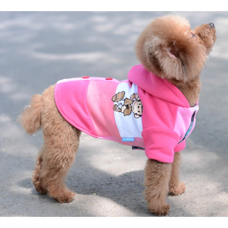 Small Dog Clothes Monkey Jacket Hoodies Cat Clothing Coat Pet For Dogs And Cats Yorkshire Teddy Chihuahua Warm Vest | Дом и сад