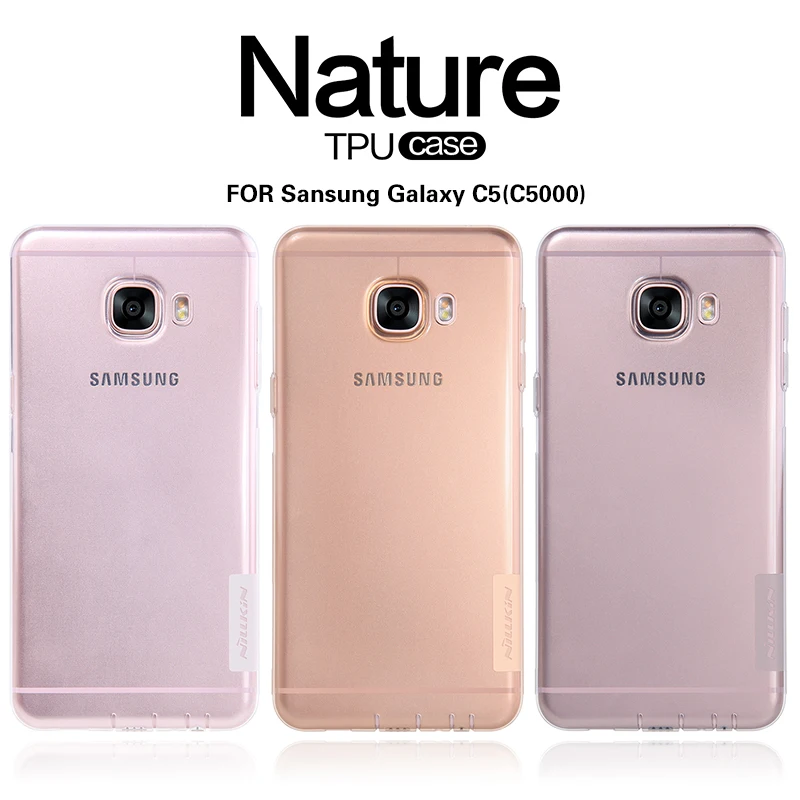 Nillkin Nature прозрачный Мягкие силиконовые ТПУ для Samsung назад Smart Cover C5 телефон