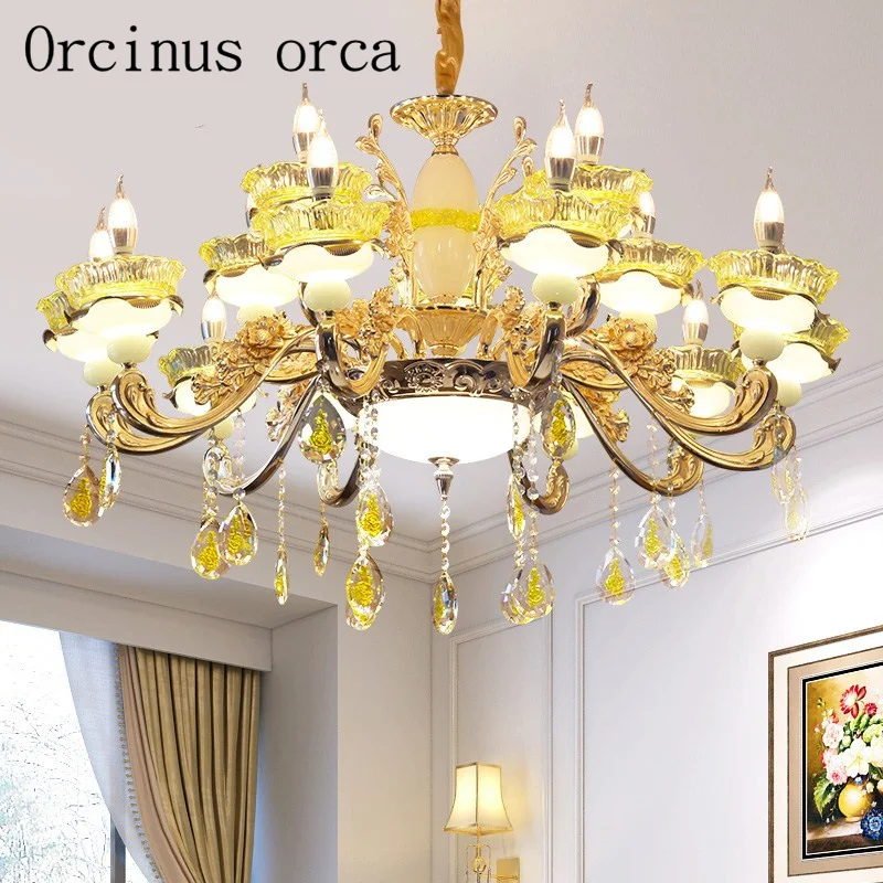 Хрустальная люстра в Европейском стиле роскошная атмосферная лампа из нефрита