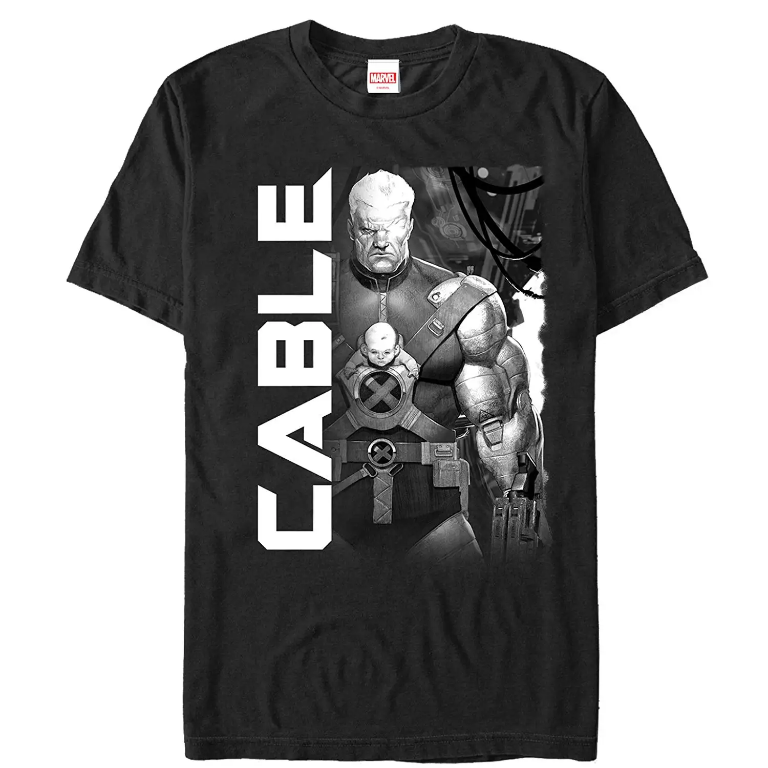 Marvel Men's X-Men Cable Power T-Shirt Printed Summer Style Tees Male Harajuku Top Fitness Brand Clothing Tee T Shirt |