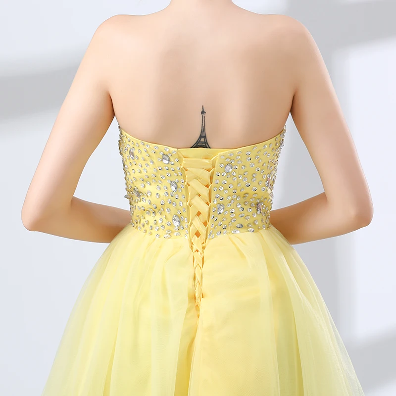 Forevergracedress/желтое короткое коктейльное платье трапециевидной формы фатиновое