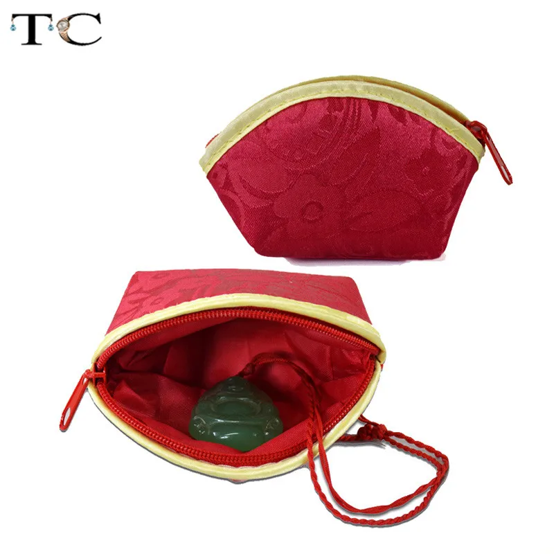 Сумка на молнии для ювелирных изделий красного цвета упаковка хранения