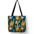 Эксклюзивная тропическая женская сумка для покупок, Наплечные сумки с принтом зебры, попугая, растений, листьев для девочек, для путешествий, школы, улицы