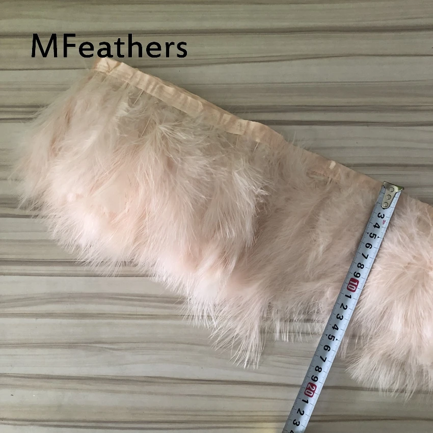 36 цветов 10 метров 15-20 см Прекрасный пушистый окрашенный шампанское индейка перья марабу кружево отделка шитье одежда свадебное украшение кружева