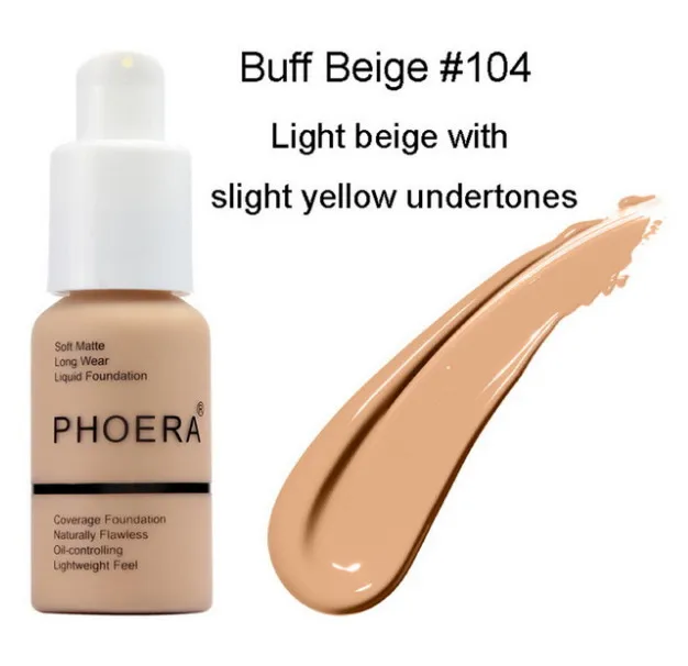 4 PHOERA beauty, новинка, 30 мл, тональный крем, мягкий, матовый, для длительного ношения, контроль жирности, консилер, Жидкий тональный крем, Модный женский макияж - Цвет: 4