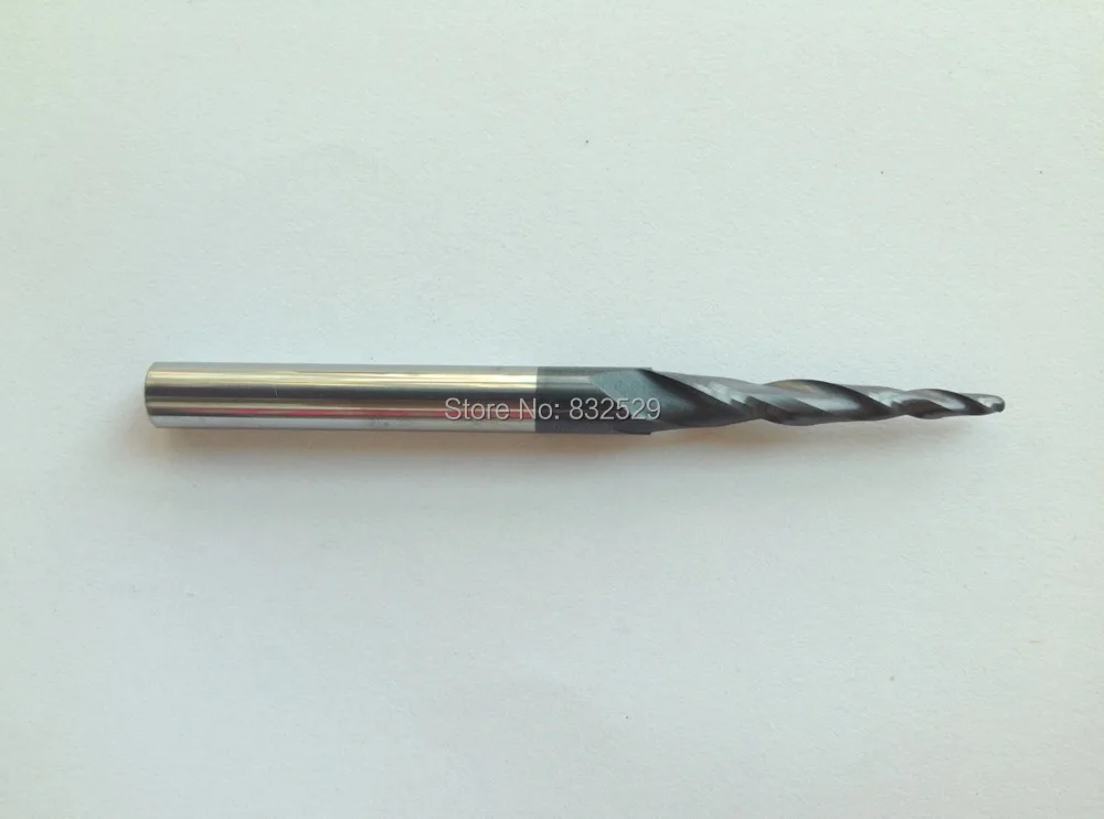 2 шт./лот HRC55 R1mm вольфрамовые твердосплавные конические конусные фрезы с