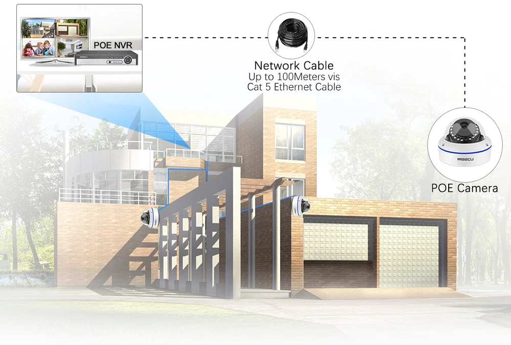 MISECU 8CH 1080P POE NVR комплект безопасности CCTV система наружная внутренняя аудио запись ip-камера Водонепроницаемый P2P комплект видеонаблюдения