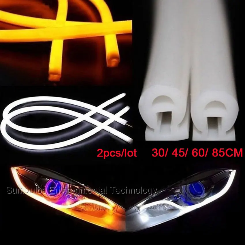 2 шт. DC12V 30 см x 45 60 85 гибкая машина головная лампа DRL Светодиодный дневной