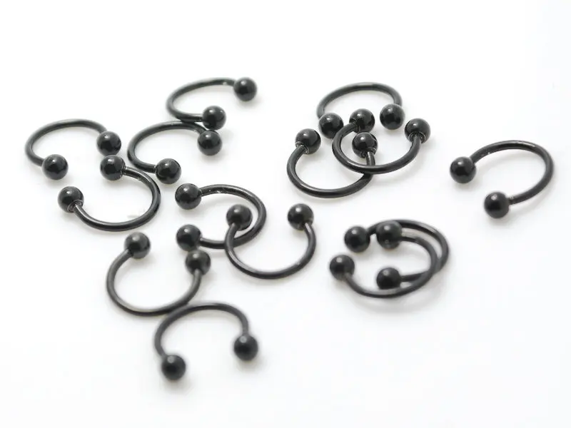 Кольца для пирсинга тела из стали черного цвета 10 шт. | Украшения и аксессуары