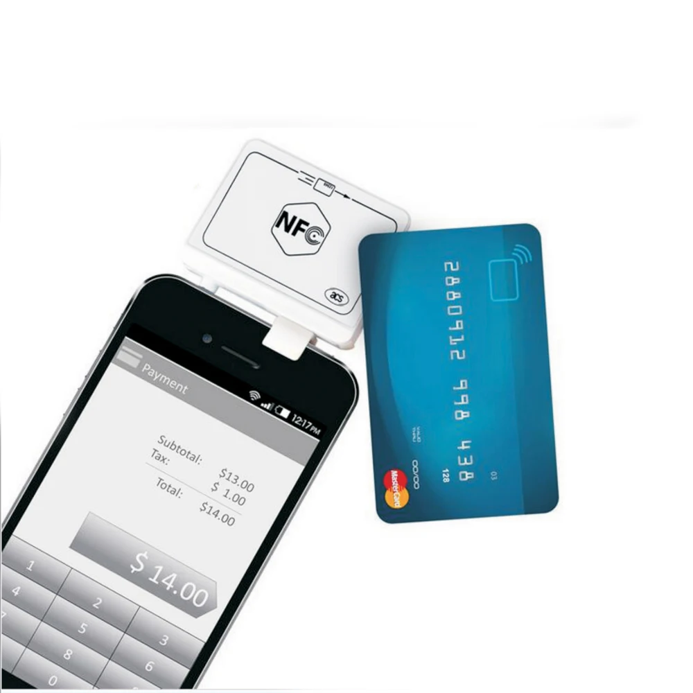 Мини 35 мм аудиоразъем ACR35 Мобильный смарт NFC RFID считыватель карт запись 13 56 МГц для