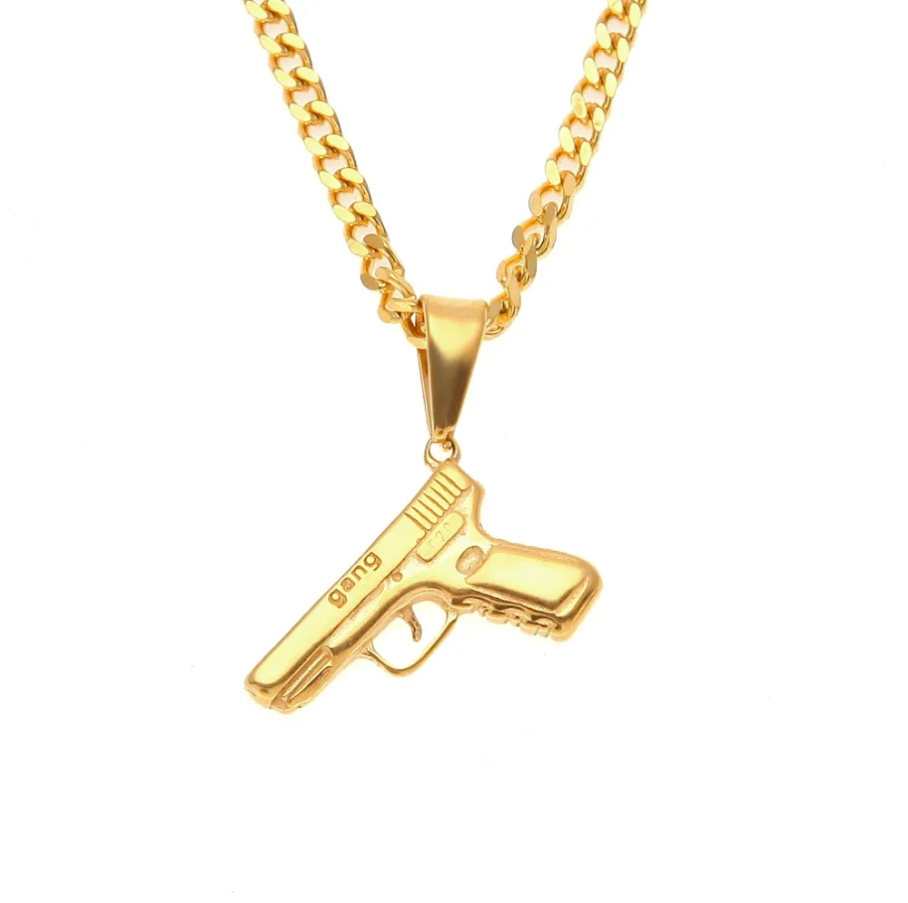 Кулон унисекс в стиле хип хоп из нержавеющей стали|gun pendant|f pendantpendant stainless steel |