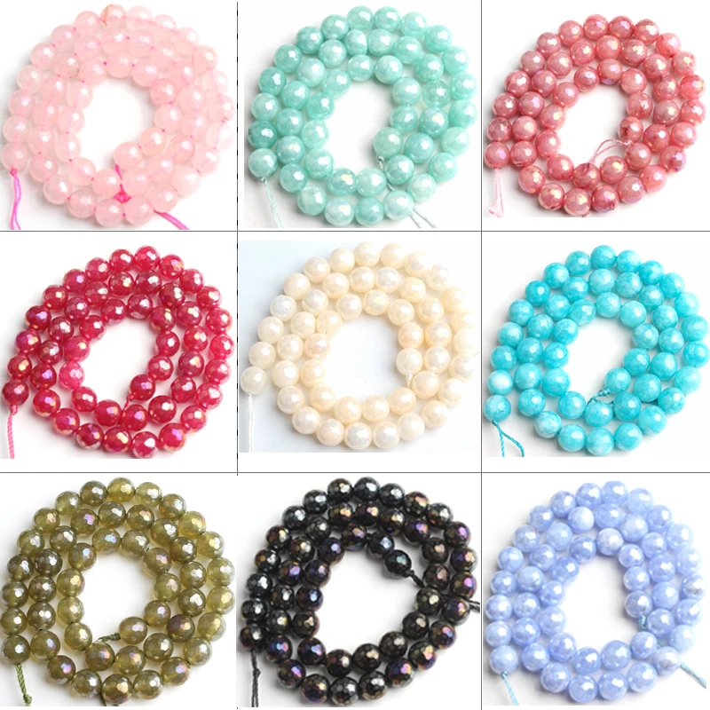 8 мм граненые черные белые красные розовые с покрытием из турмалина круглые