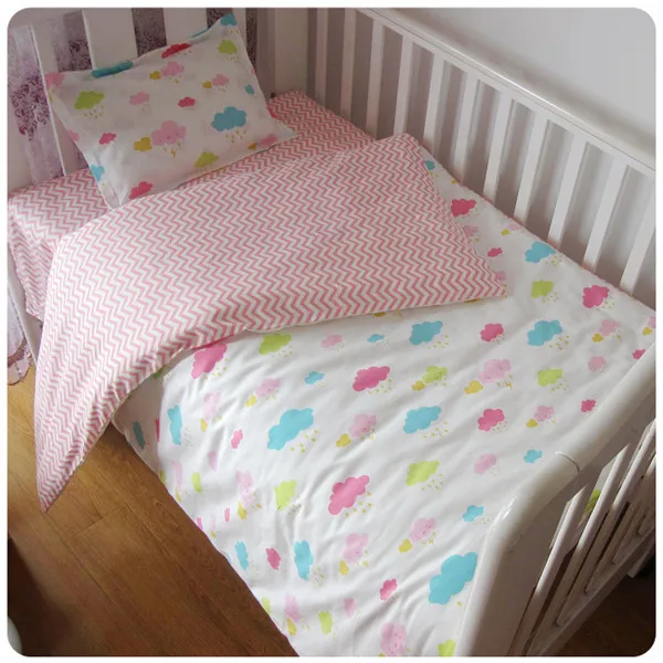 Комплект постельного белья унисекс для детской кроватки из 3 предметов хлопковый