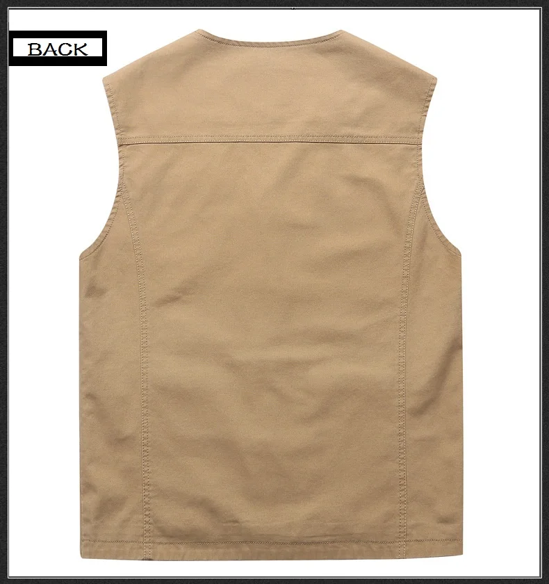 ROHOPO хлопковый мужской жилет 6xl 7xl 8xl, безрукавка для сафари, повседневный жилет, Vneck, карманы для инструментов, мужской жилет