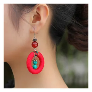 Круглые серьги ручной работы Винтажные в этническом стиле|dangle earrings|earrings dangleethnic
