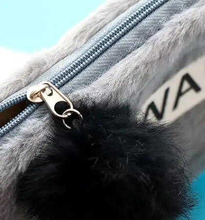 1 Pc Plush Pencil Bag Winter Warm Fur Furry Candy Color Cases With Hairball Zipper For Student School Office Supply | Канцтовары для