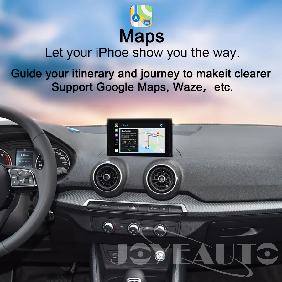 Joyeauto беспроводная Apple Carplay для Audi Q2 B9 MMI Car Play Модифицированная- Android/iOS зеркальная поддержка фронтальная камера заднего вида
