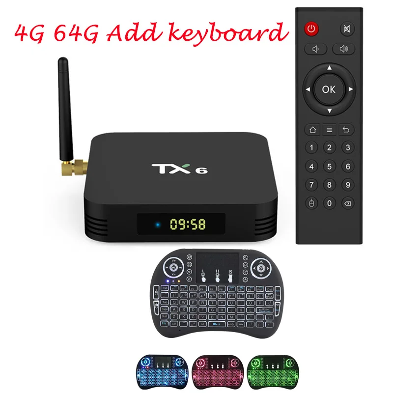 ТВ приставка TX6 Android 9 0 четырехъядерный Allwinner H6 USB 3 4 ГБ/64 ГБ 2 ГБ/телефон двойной Wi Fi
