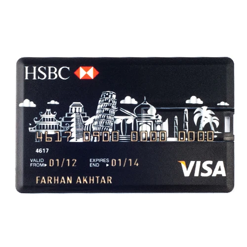 HSBC Банковская карта, USB Кредитная карта, водонепроницаемый Usb флеш-накопитель, U флэш-диск, 128 Мб, 4 ГБ, 8 ГБ, 16 ГБ, 32 ГБ, 64 ГБ, 128 ГБ, карта памяти - Цвет: HSBC