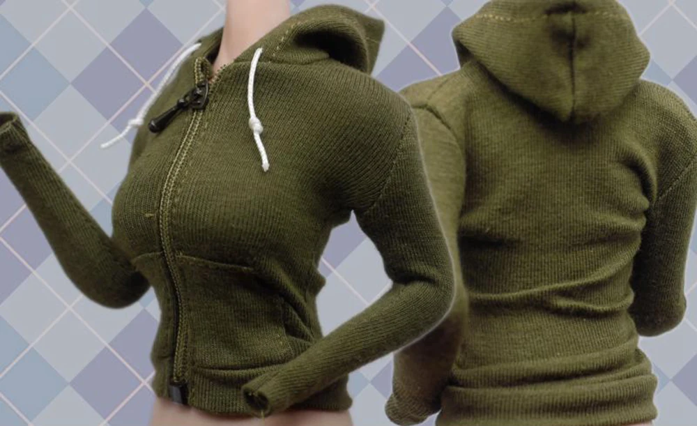 4 цвета горячие игрушки 1/6 женский кардиган с капюшоном Толстовка пальто набор одежды для 12 ''PH фигура куклы тела