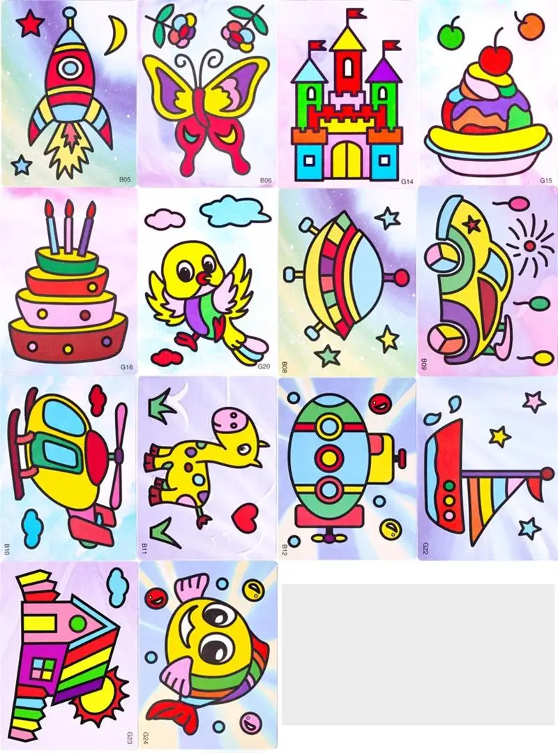 Случайные style15 * 20 5 см 2 шт./лот Дети DIY Красочные песок живопись искусство