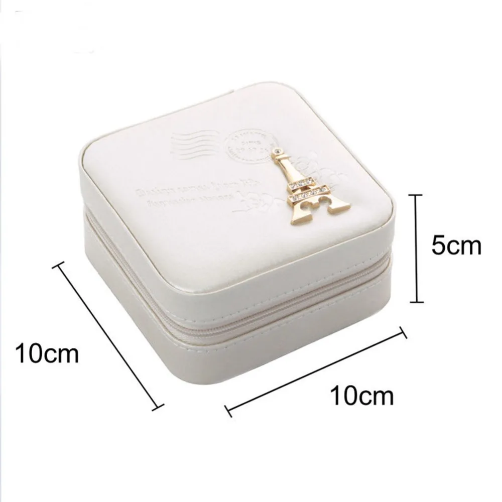 Practical Women's Mini stud earrings rings Jewelry Box Useful Makeup Organizer With Zipper Travel Girls Gifts#292479 | Дом и сад