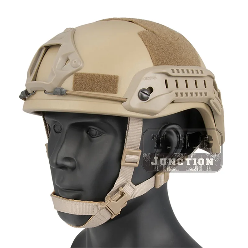 Emerson Tactical ACH ARC MICH 2001 TC-2001 шлем Улучшенный EmersonGear головной защитный с NVG кожухом и боковой рейкой - Цвет: DE