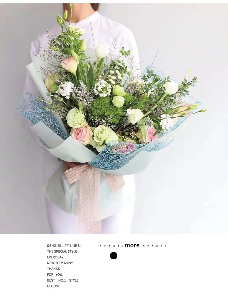 4 Ярд/рулон цветная упаковка для цветов бумажная подарочная бумага букет флорист