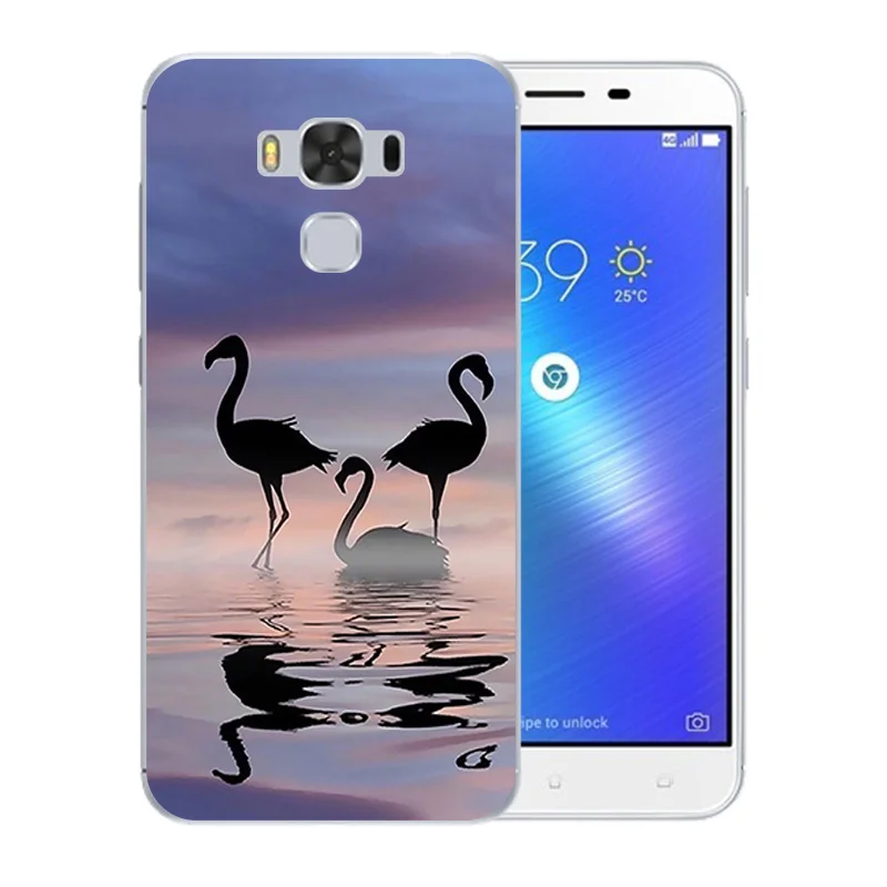Soft Silicone for Asus Zenfone 3 MAX ZC553KL 5.5 inch Phone Cases Flamingos Pattern Coque Protective Back Cover |