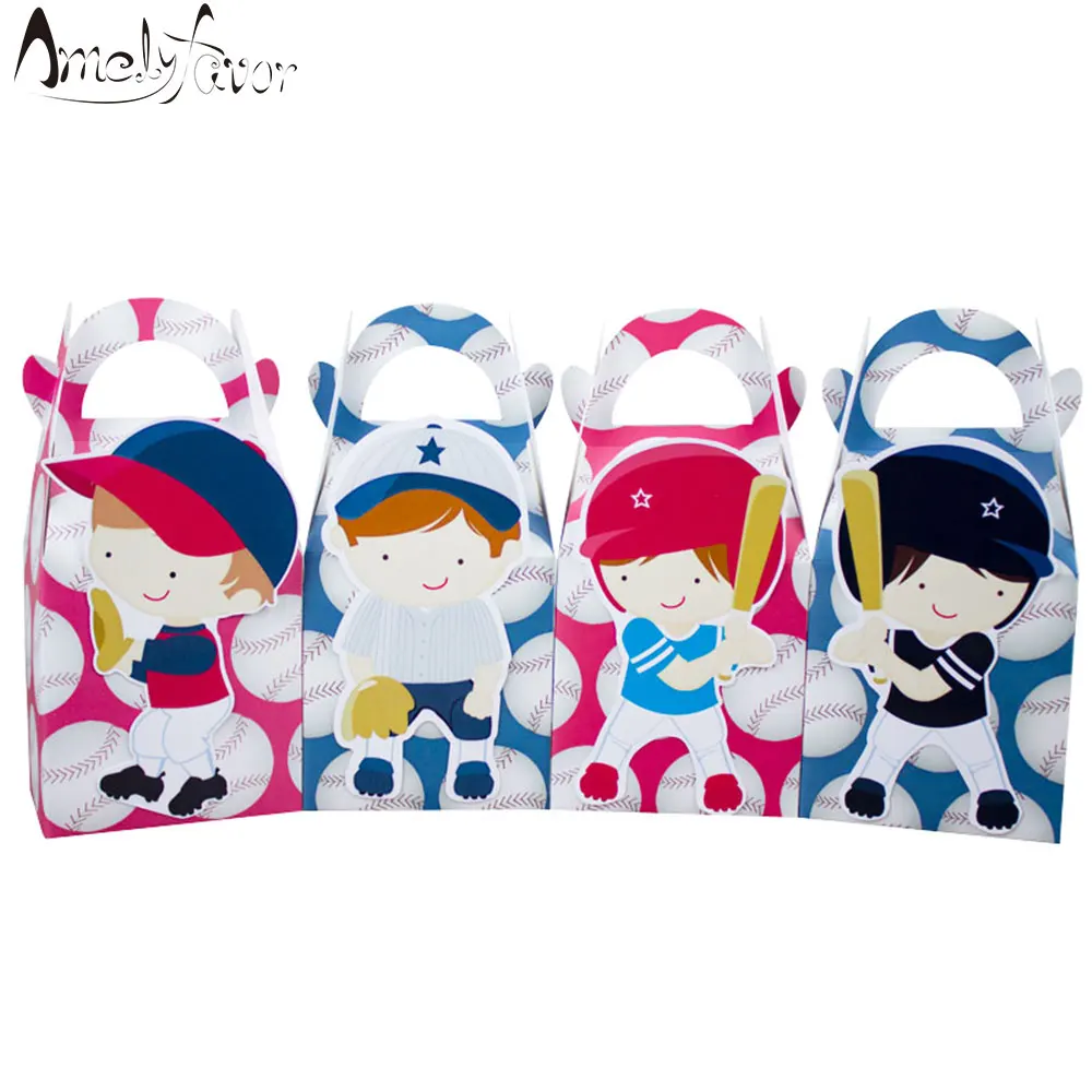 

Sports Theme Baseball Boys Players Favor Box Candy Gift Cupcake Box Competition Sport Meeting Birthday Party Container Supplies