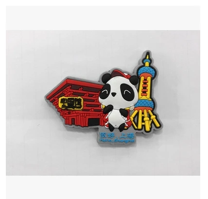 Китайские туристические сувениры Шанхай пейзаж панда Мягкий магнитный