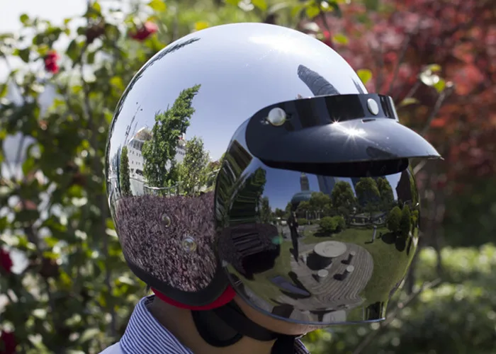 Бренд Vcoros, винтажный мотоциклетный шлем helme, Серебристый Хром, зеркальная живопись, cascos capacete, реактивный скутер, ретро шлемы с открытым лицом