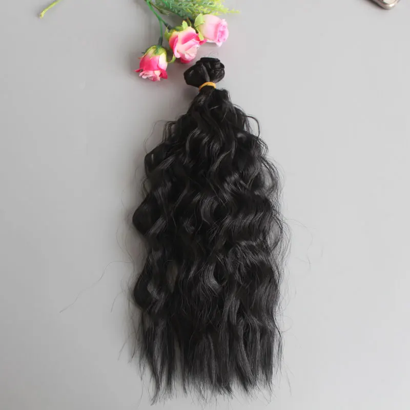 Мода 25*100 см DIY мини-парик для куклы, высокотемпературный материал, прямые волосы, парик для BJD, аксессуары для куклы с высокой температурой - Цвет: 1