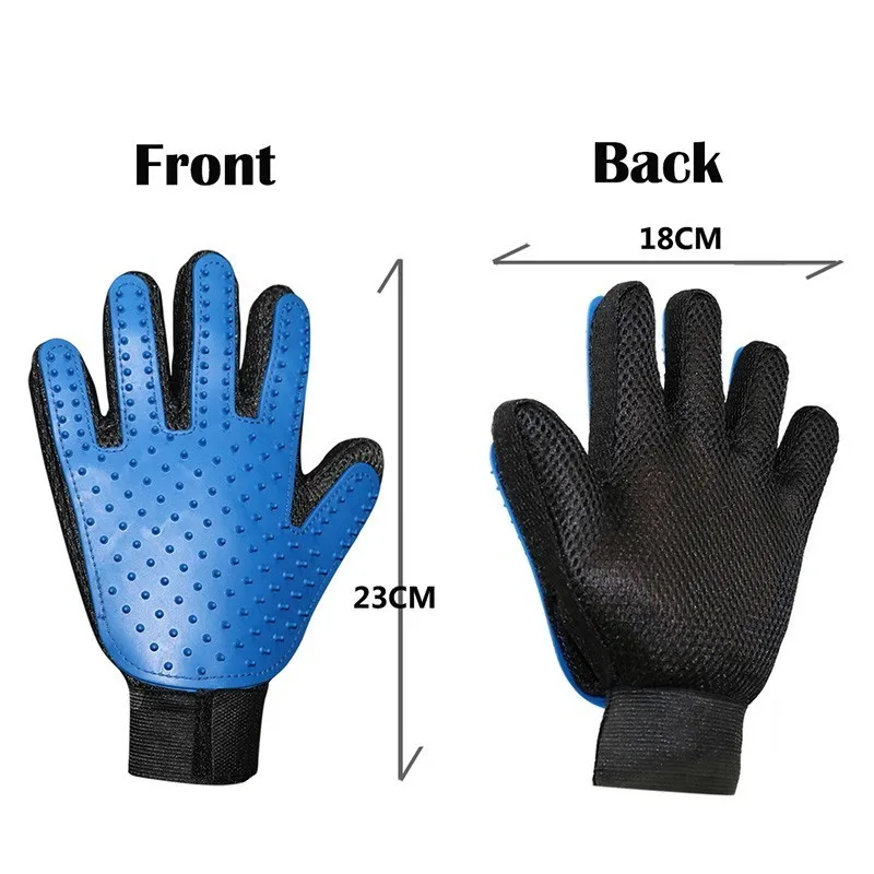 left and right hand Резиновая щетка для собак, кошек, перчатка для ухода за домашними животными, перчатка для эффективной чистки домашних животных, кошек, собак, перчаток для ванны, расчески для собак - Цвет: left and right hand