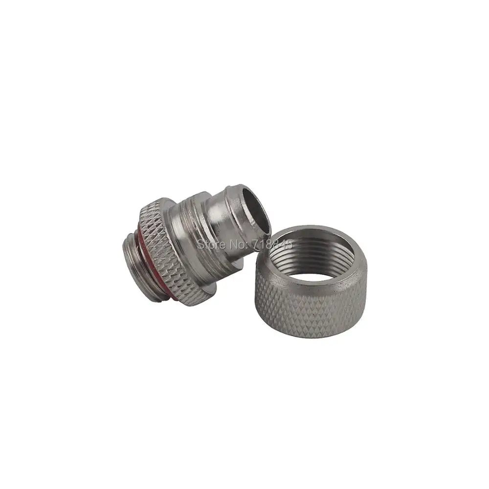 6pcs/ lot Siliver Black 3/8&quot ID 1/2&quot OD Compression Fitting nozzle G1/4 thread suit 9.5x12.7mm tubing water cooling computer |