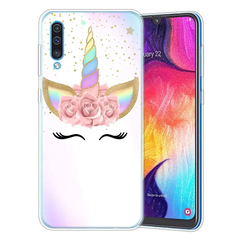 02 Мой Единорог для девочек чехол для samsung A50 A70 A60 A40 A30 A20 A20e A10 M30 M20 M10 A7 A9 силикона ТПУ с рисунком Роскошный телефон чехол Coque - Цвет: 02