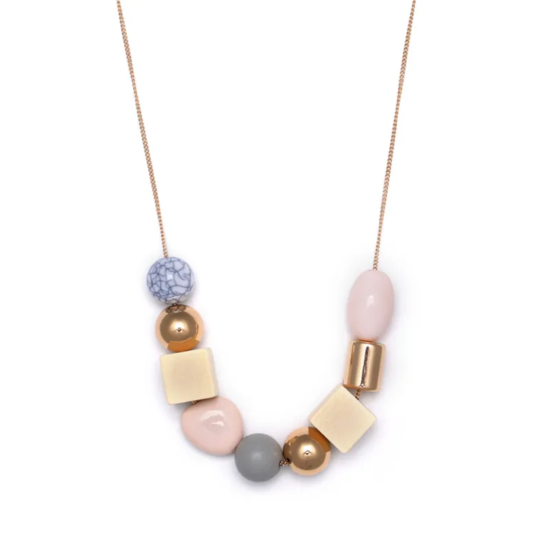 

wing yuk tak Fashion Bohemia Necklace Ethnic Jewelry Irregular Beads Wooden Pendants Sweater Statement Necklace For Women