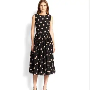 Customize Women Summer Fashion Casual Retro Vintage Plus Size Sleeveless Black/White Polka Dot Print Long Chiffon A Line Dress