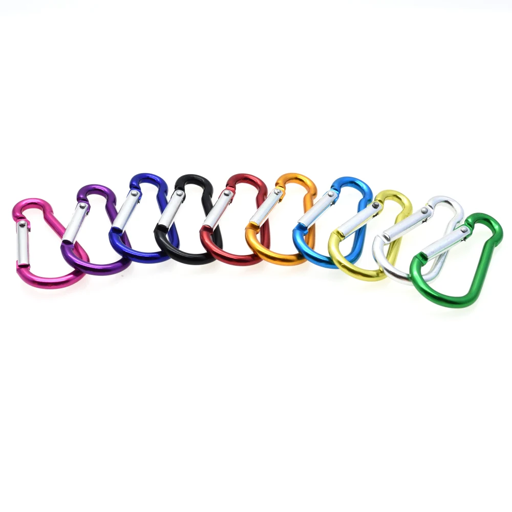 100pcs Aluminum Carabiner Snap Hook Keychain For Paracord Outdoor Activities Hiking Camping 10 Colors | Дом и сад