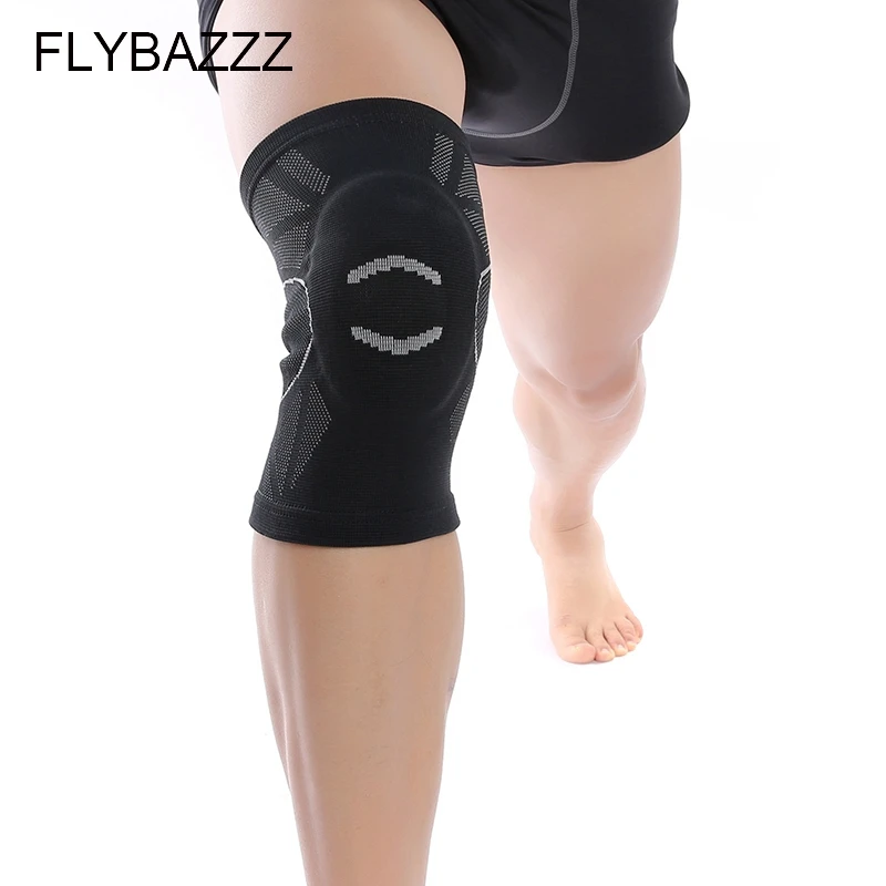 

FLYBAZZZ New Style 3D Weaving Knee Support Kneepad Built-in EVA Foam Pad Sports Gym Fitness Cycling Hiking Knee Protect Brace