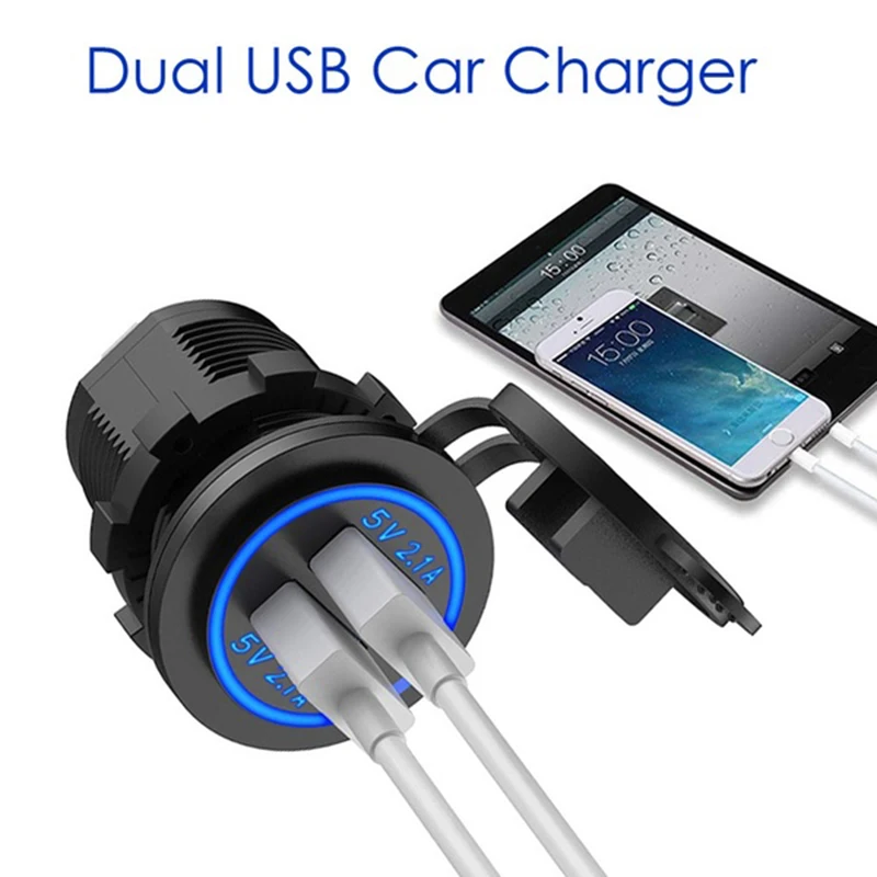 2019 USB Зарядное устройство Крышка для мото Авто Грузовик ATV Лодка светодиодный